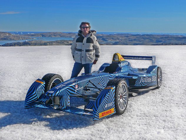 All-electric Formula E car runs on the Greenland Ice Cap