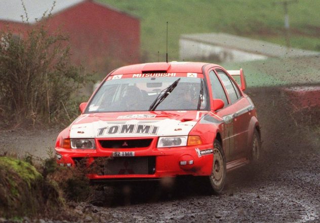 Finlands Tommi Makinen clips a courner during Spec