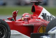 Schumacher of Germany and Ferrari celebrates