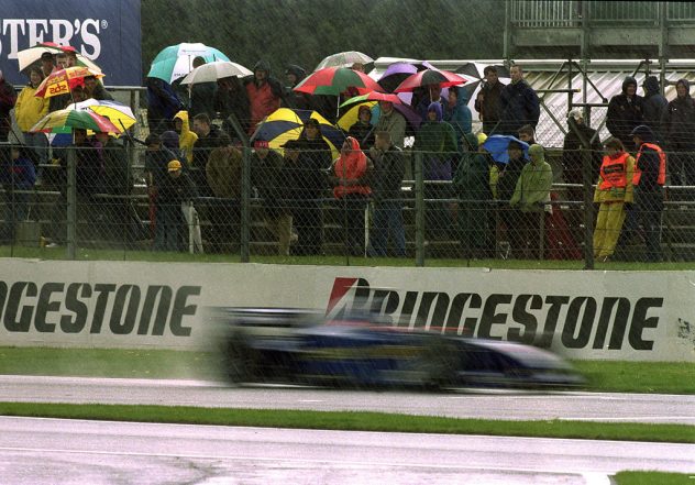 race fans get wet